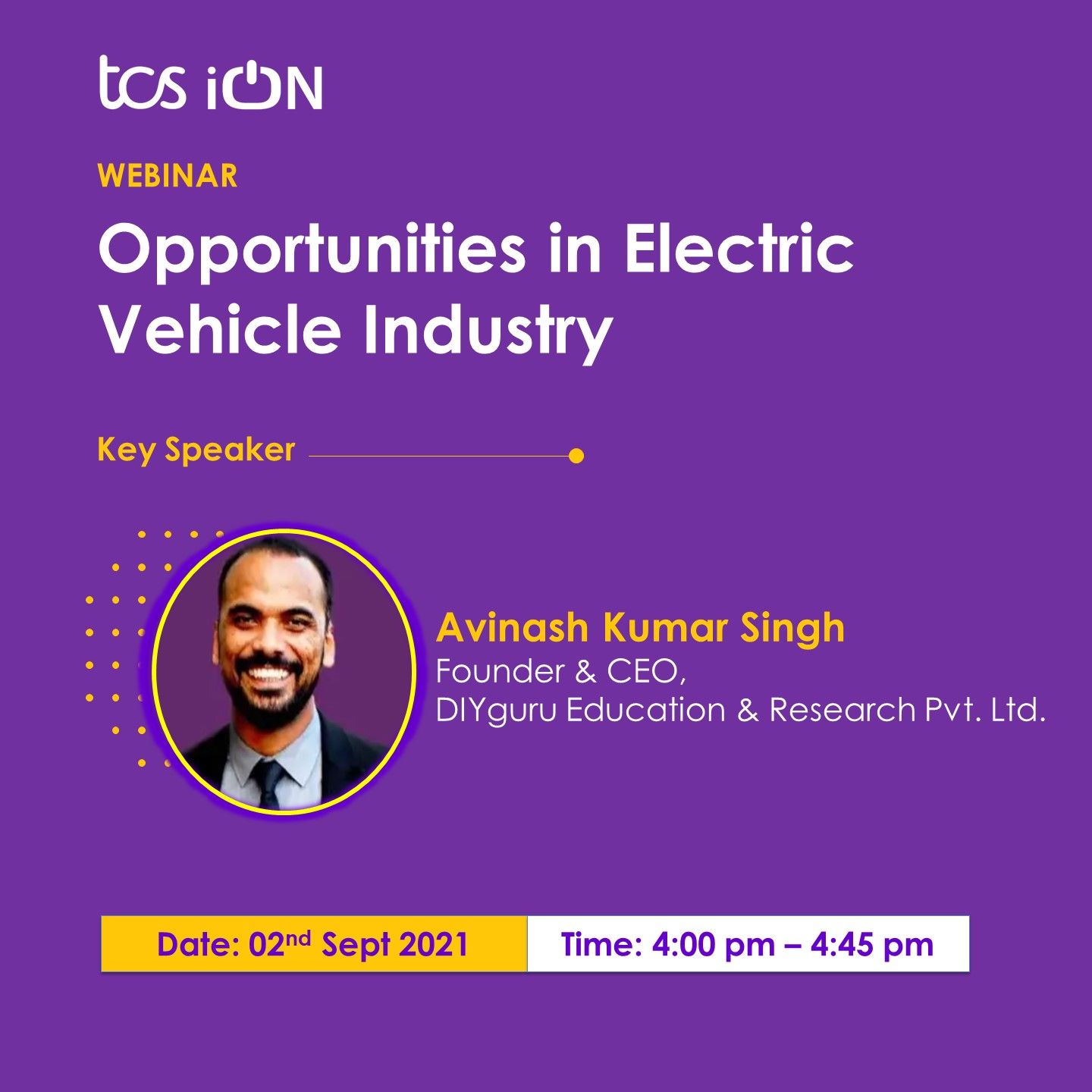 TCS iON Webinar on “Opportunities in Electric Vehicle Industry.”
